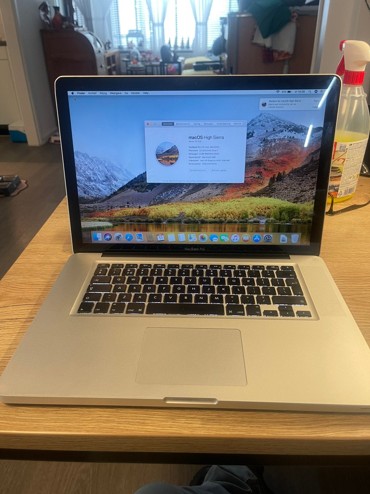 Macbook Pro 2012 15inch i7, Computers en Software, MacBook Pro, Gebruikt, 2 tot 3 Ghz, 8 GB