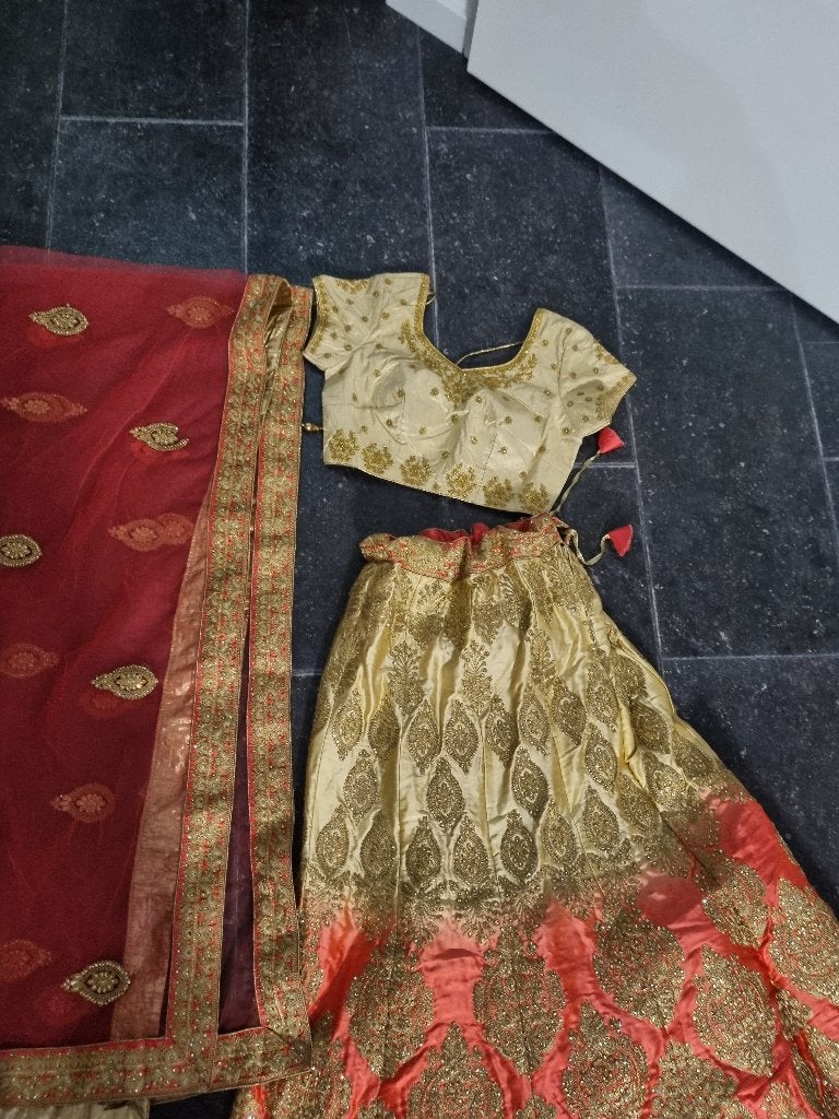 Indian Lehenga, Maat 38/40 (M), Overige typen, Ophalen of Verzenden, Roze