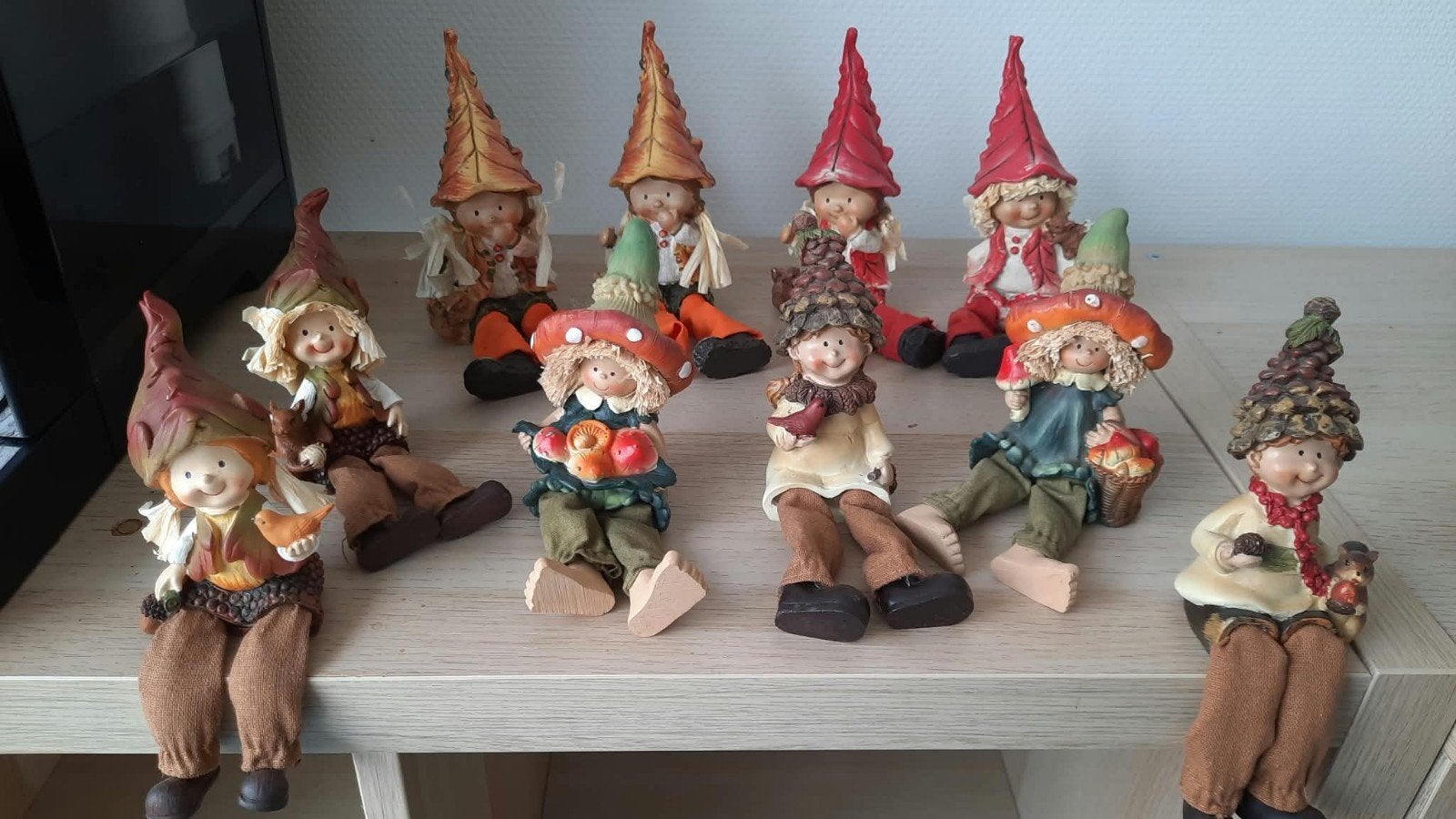Set van 10 Herfstkabouters/Herfstelfjes - Decoratie, Ophalen, Gebruikt, Meerkleurig, Landelijk