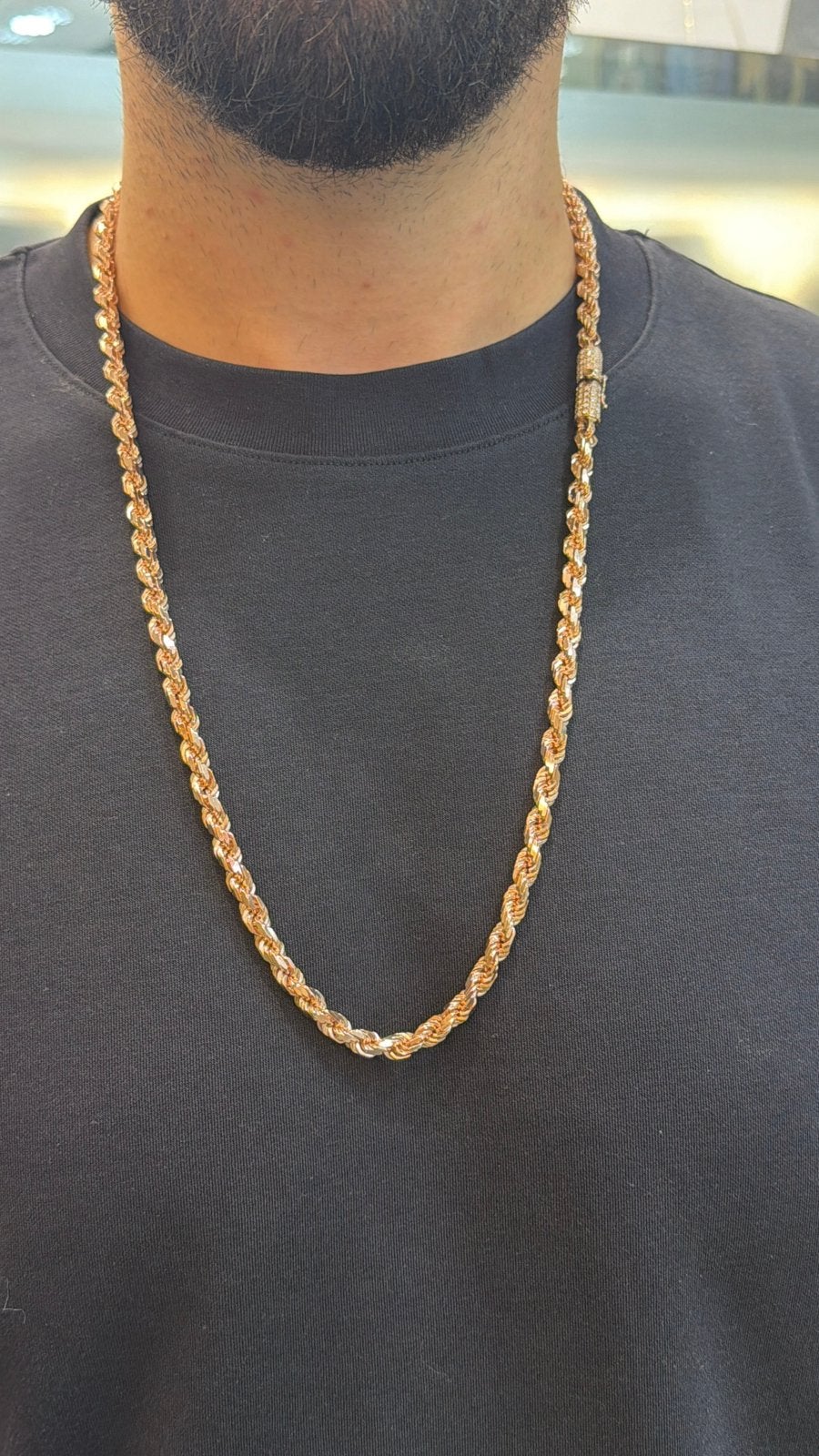 14KT Rosé Goud - 109.5 Gram - Ketting - ROPE - Herenketting, Ophalen