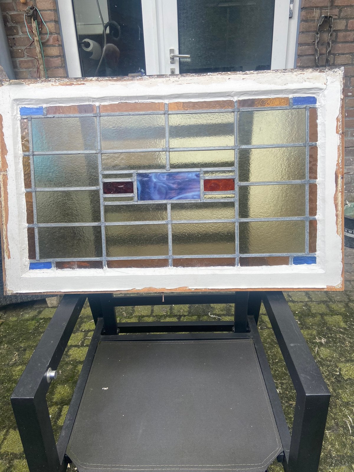 Bovenlicht glas in lood, Ophalen, Gebruikt, 80 tot 120 cm, Overige typen