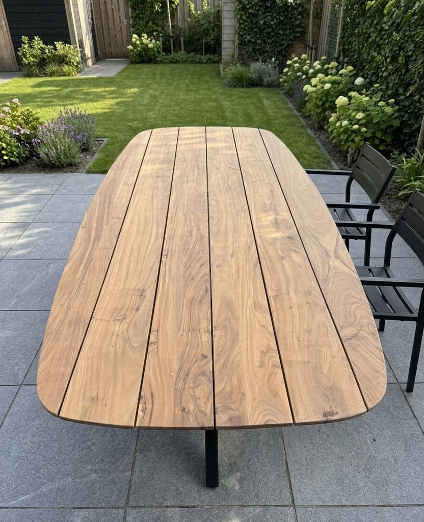 Deens ovaal eettafels in&outdoor faillissement tuintafels, 100 tot 150 cm, Ophalen of Verzenden, Ovaal, Nieuw