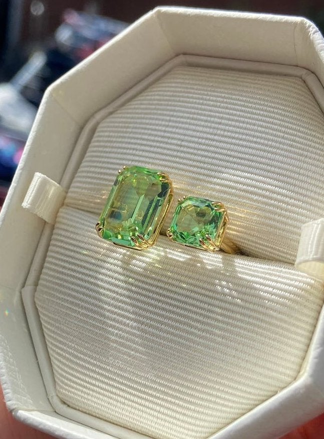 Swarovski Lucent Cocktail Ring - Groen, Sieraden, Tassen en Uiterlijk, Ringen, Met kristal, Overige materialen, Ophalen of Verzenden