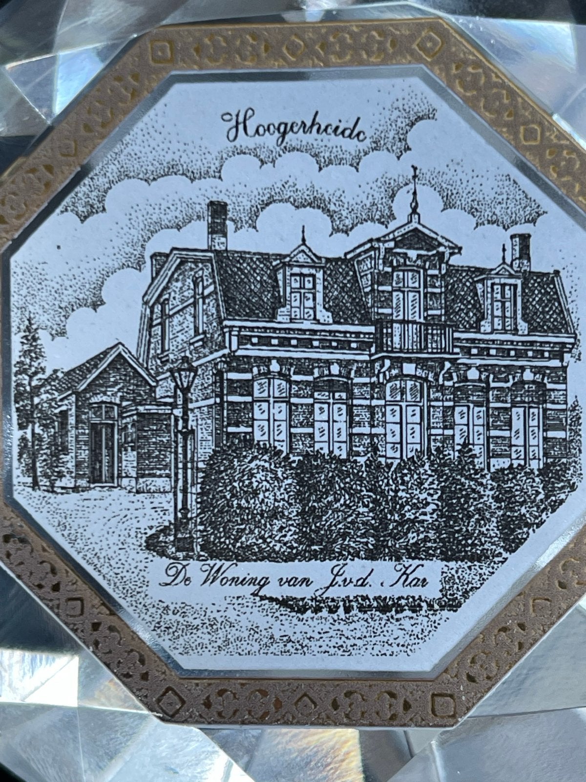Kristallen presse-papier Hoogerheide De Woning van Jvd. Har, Ophalen of Verzenden, Zo goed als nieuw