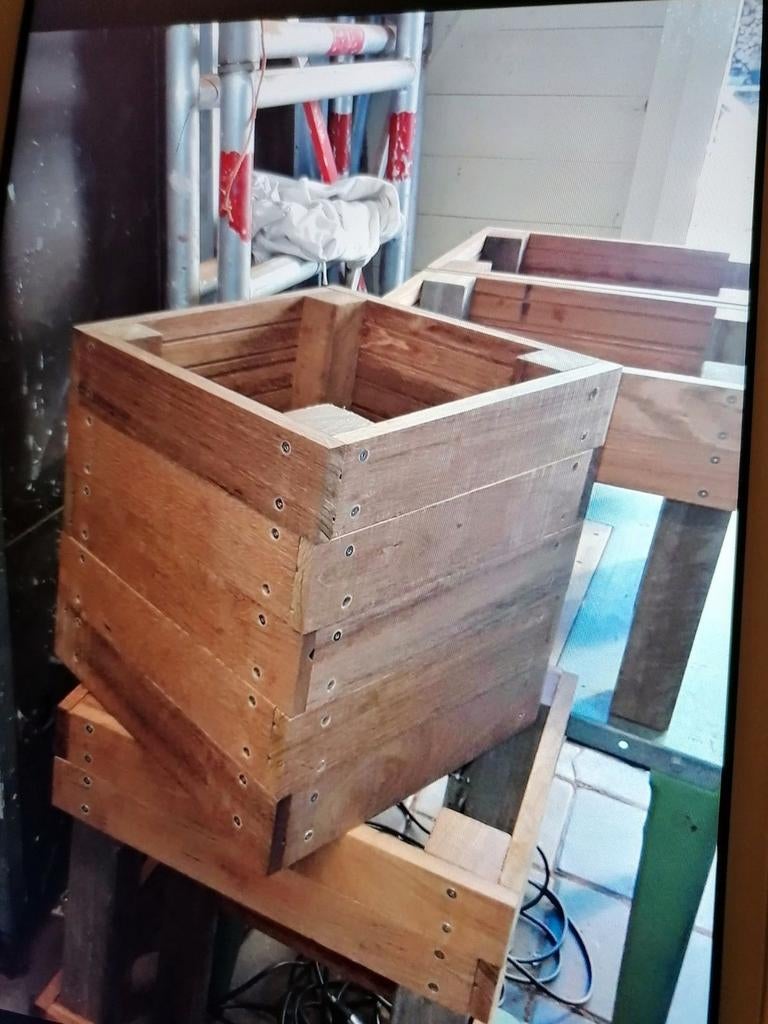 Hardhouten plantenbakken., Tuin en Terras, Ophalen, Nieuw, Vierkant, Hout