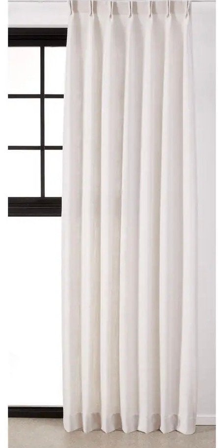 Gordijn Alex off-white Kwantum - 4 gordijdelen dubbele plooi, Kwantum, 242 cm, Loodveter, Wit