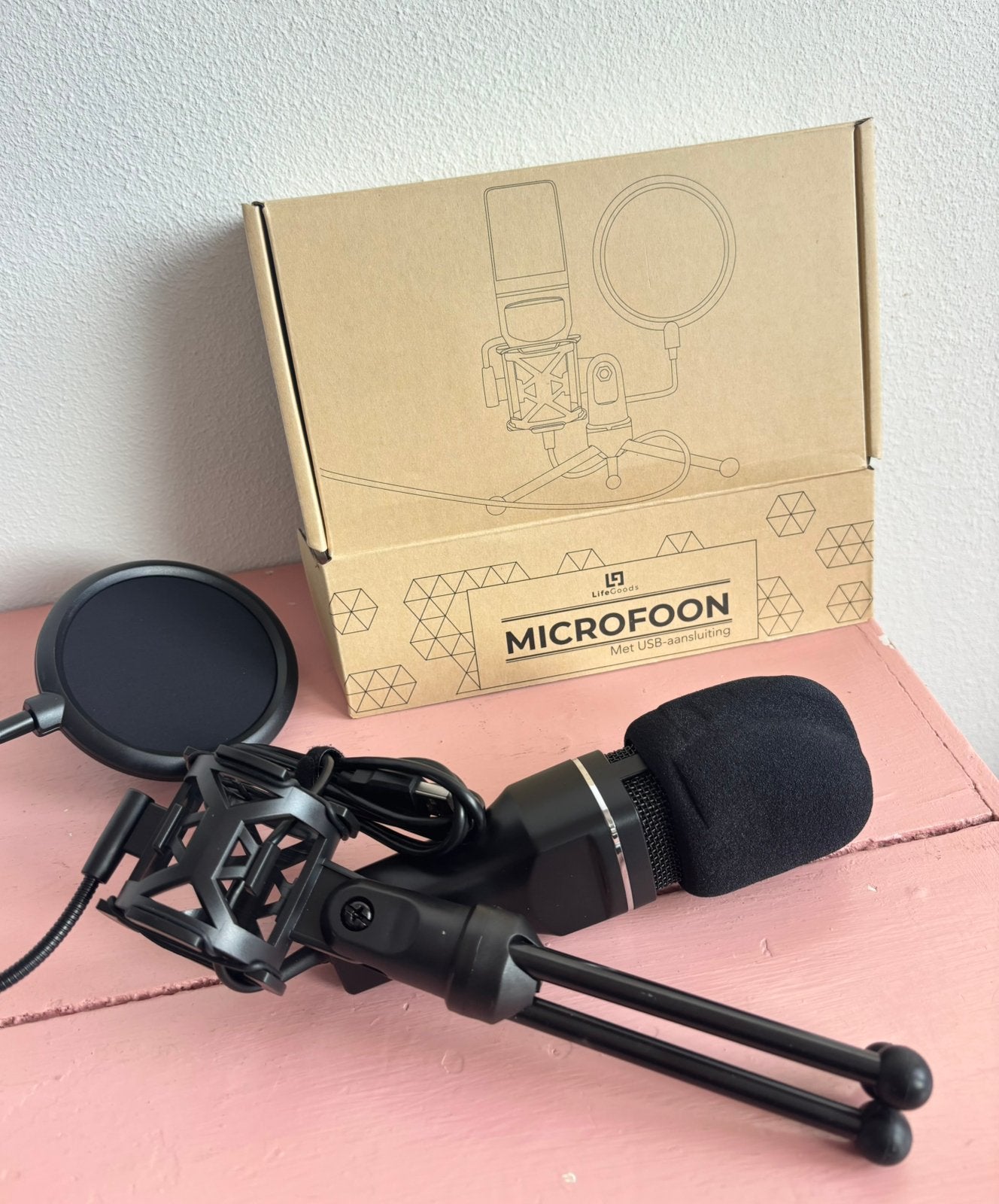 Professionele uSB Microfoon Set, Ophalen, Zo goed als nieuw, Studiomicrofoon