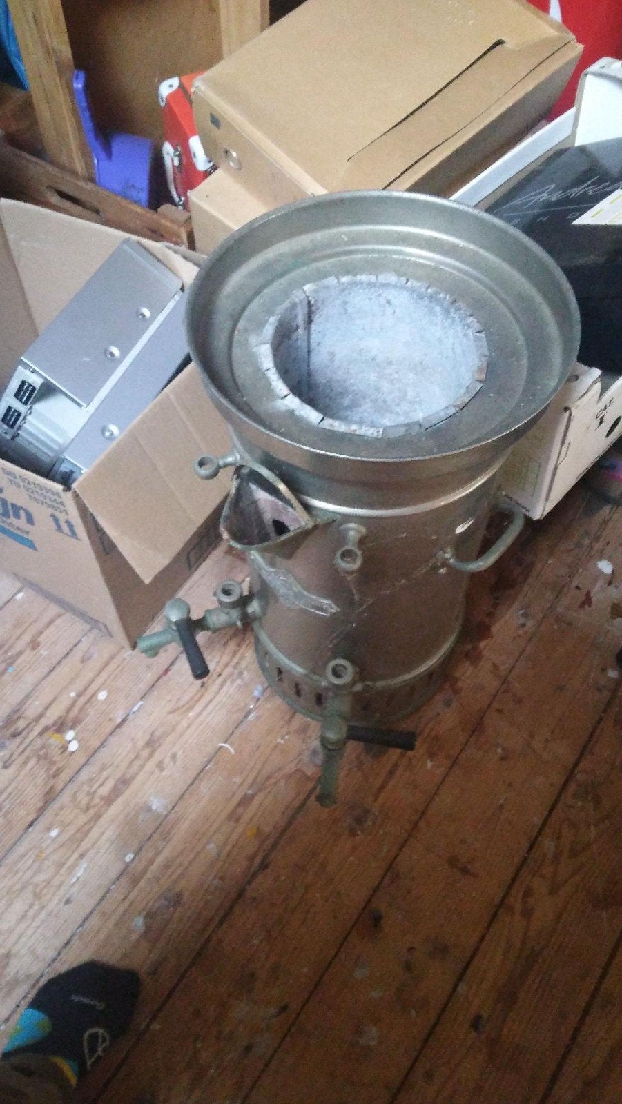 Retro  waterkoker industrieel, Ophalen
