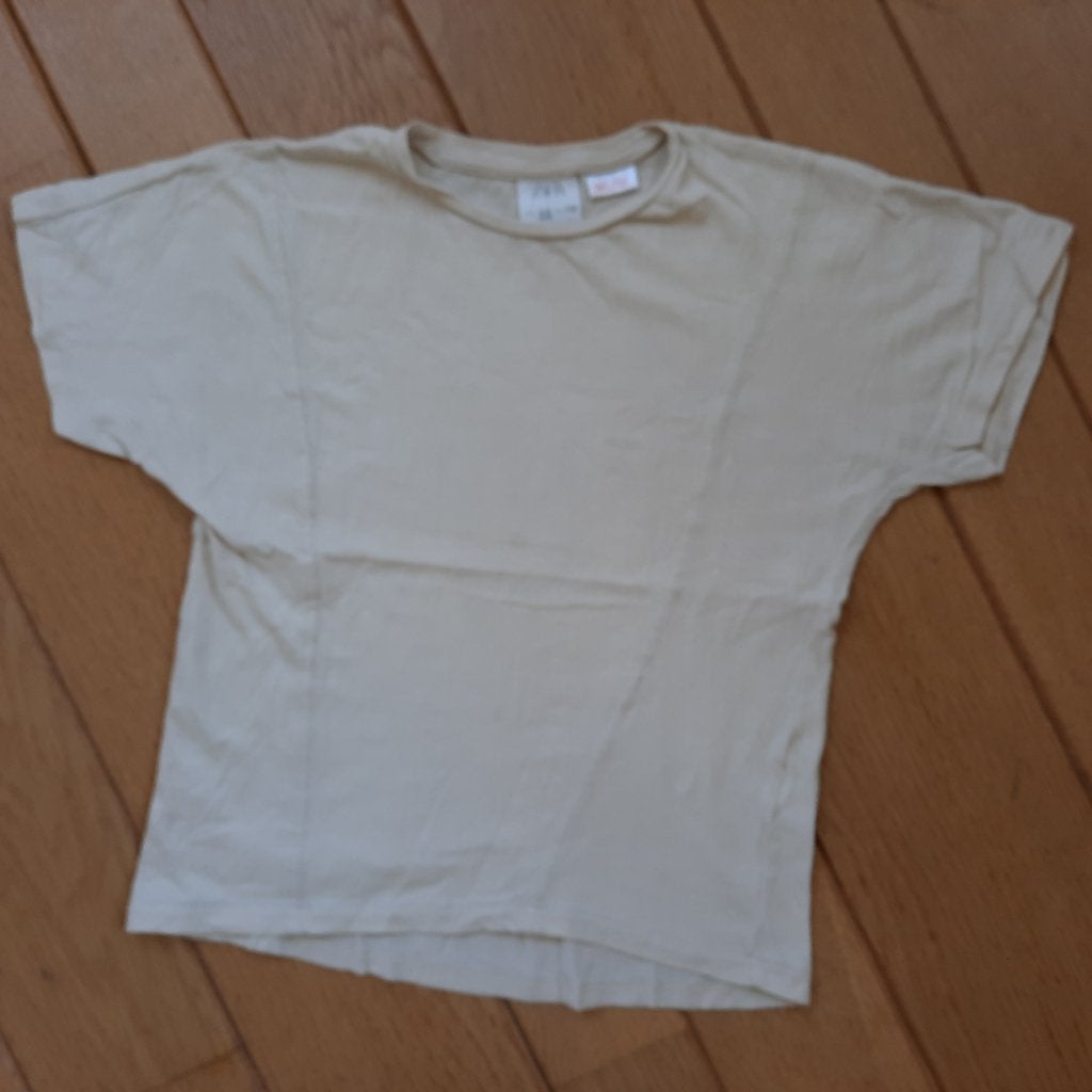 Zara t- shirt korte mouw ecru maat 110, Ophalen of Verzenden, Zo goed als nieuw, Zara, Shirt of Longsleeve