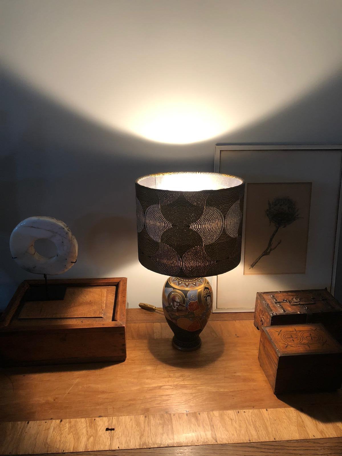 Unieke vintage tafellamp - oude siervaas - Oud & R-Style, Meerkleurig, Ophalen, Zo goed als nieuw, Art deco