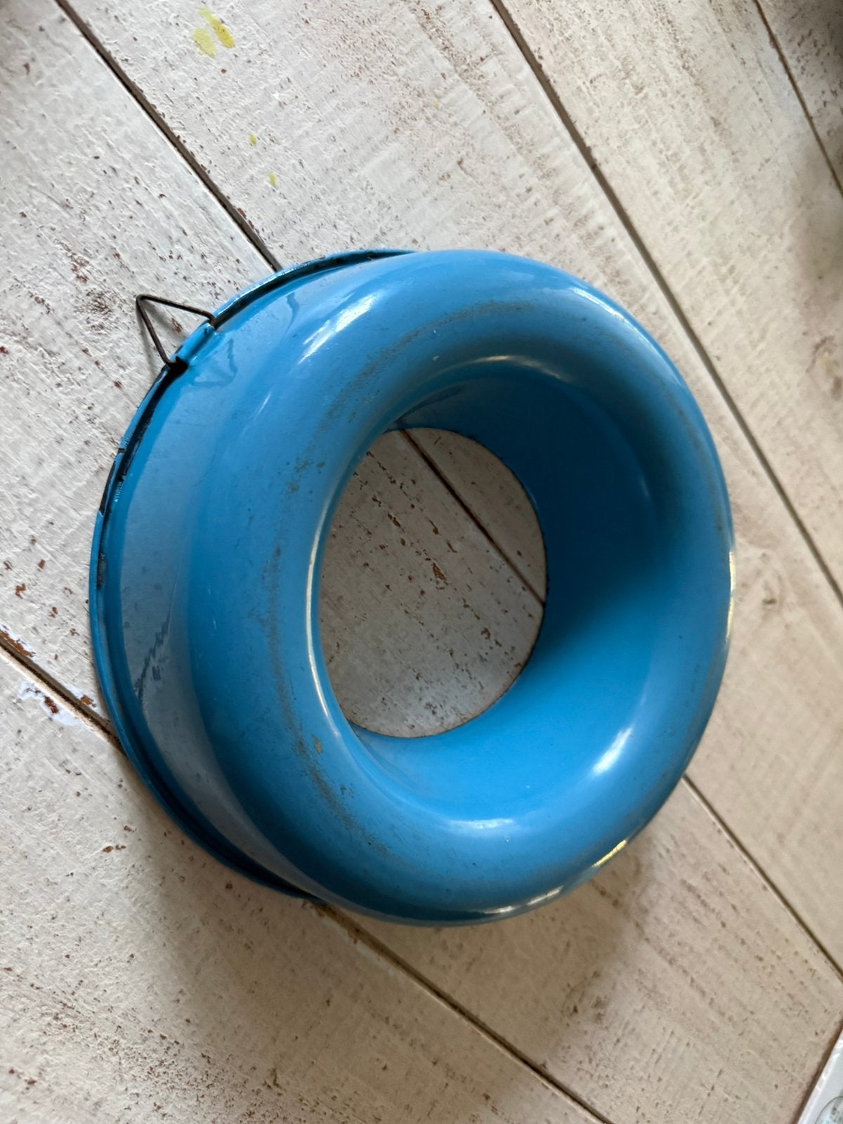 Deens blauw emaille rijstring / tulbandvorm (1), Antiek en Kunst, Antiek | Emaille, Ophalen of Verzenden
