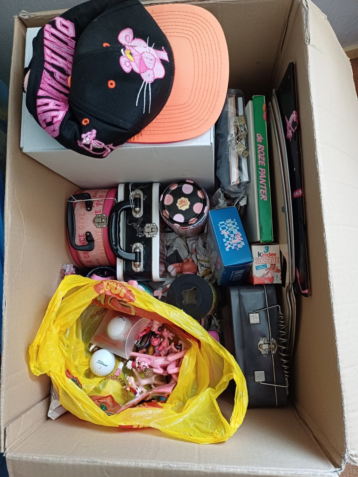 Pink Panther blikken pvc figuren lamp golfbal etc, Ophalen of Verzenden, Overige figuren, Zo goed als nieuw, Beeldje of Figuurtje