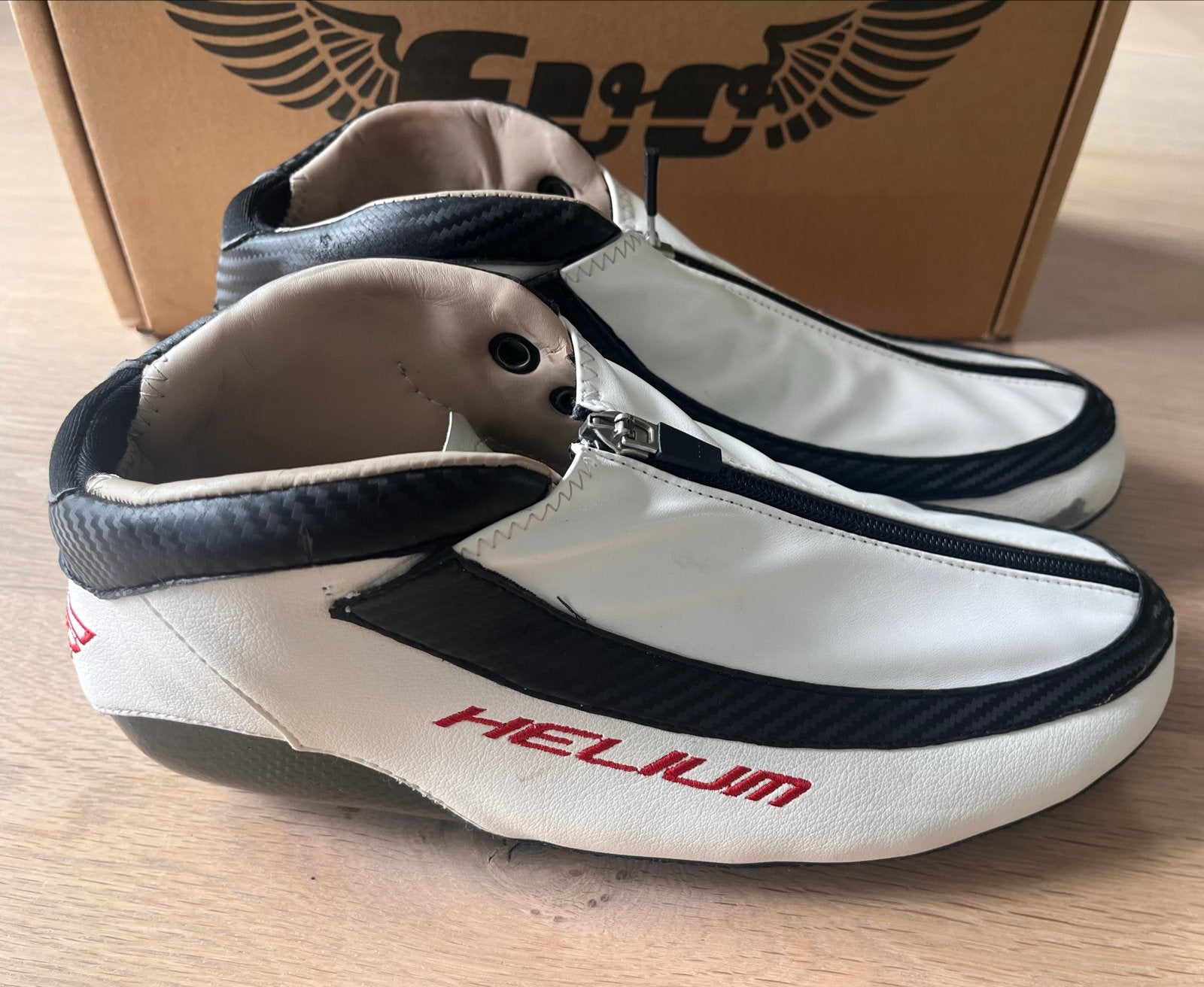 EVO Helium langebaan schaatsschoenen wit - Maat 41, Overige merken, Gebruikt, Ophalen of Verzenden, Noren