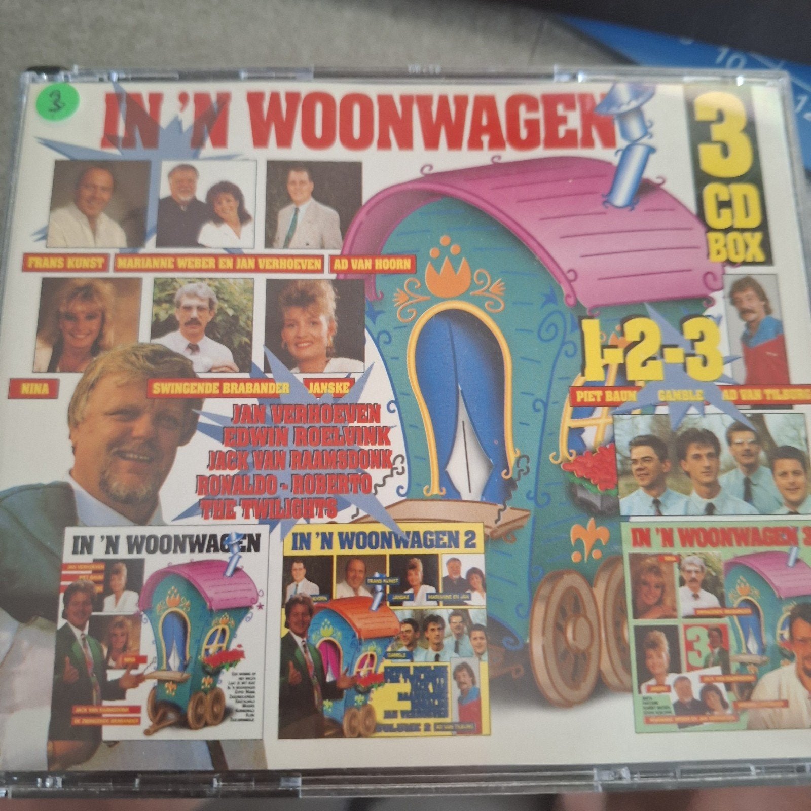 In 'n Woonwagen 3 CD Box -, 3, Gebruikt, Boxset, Inclusief doosje, Schlager