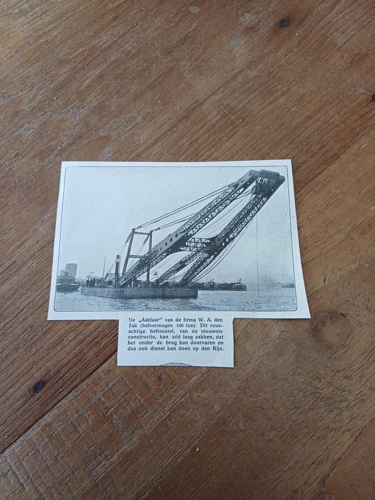 Knipsel De Adelaar firma W.A. van den Tak heftoestel 1914, Ophalen of Verzenden, Voor 1920, Knipsel(s)