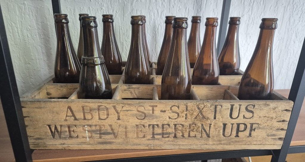 Vintage houten bierkrat Abdy St.-Sixtus Westvleteren, Verzamelen, Biermerken, Ophalen, Gebruikt, Overige typen, Overige merken