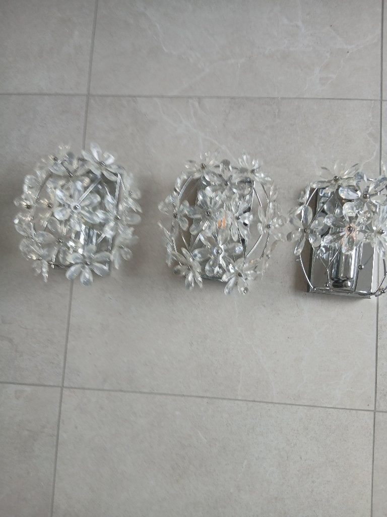 3 tal wandlampen  te koop, Ophalen, Gebruikt, E14 (klein), Metaal