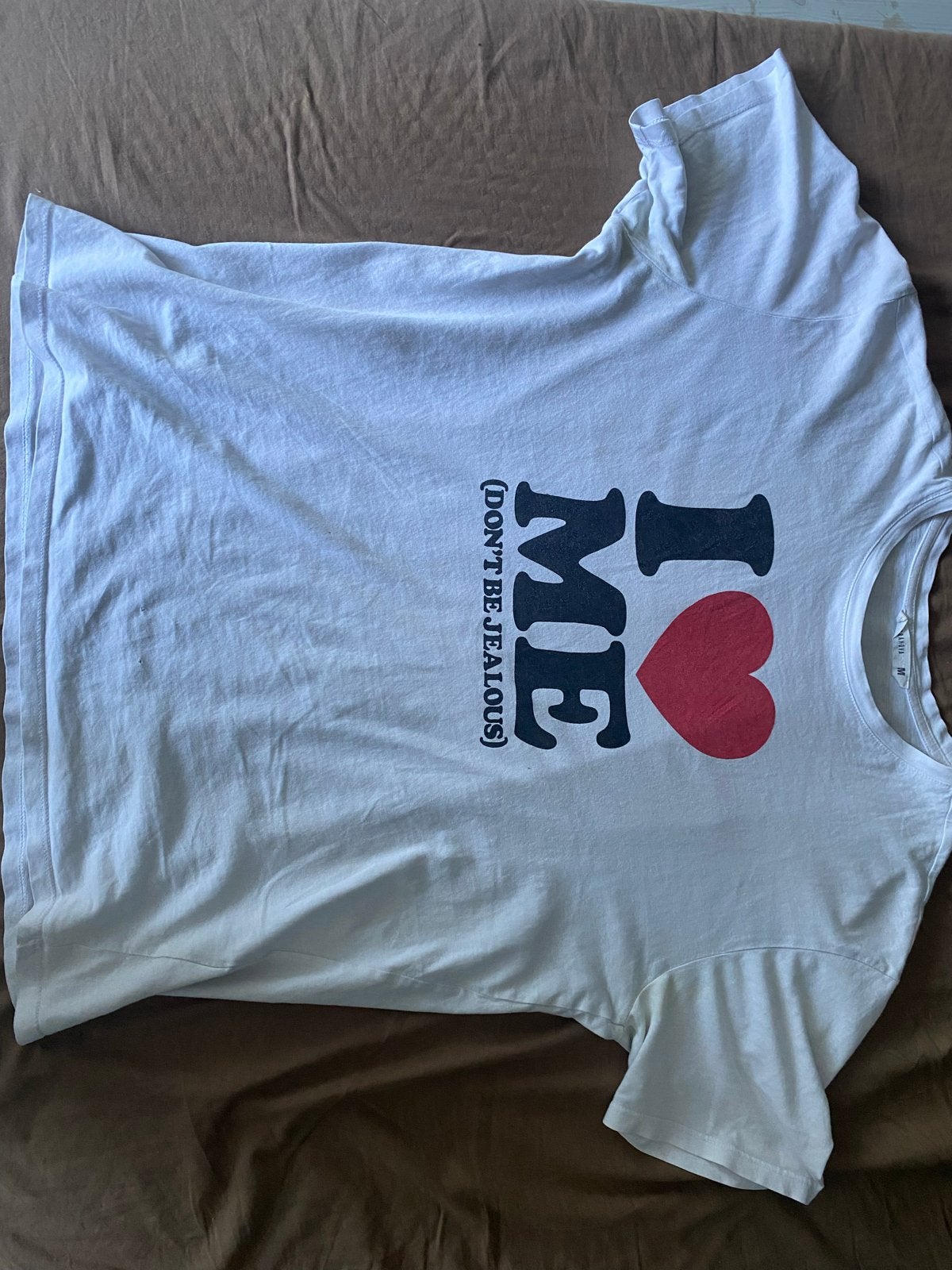 Wit T-shirt met 'I love ME' opdruk, maat M, Kleding | Dames, T-shirts, Maat 38/40 (M), Wit, Ophalen of Verzenden, Onbekend