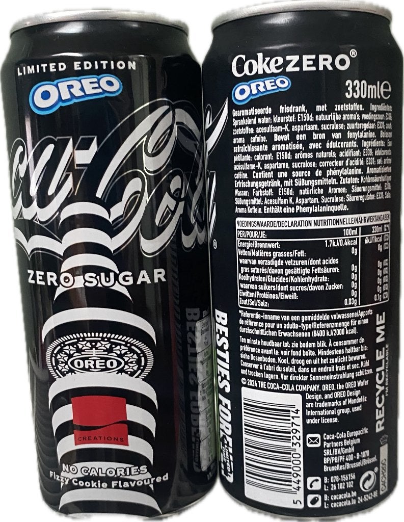 Coca-Cola Zero OREO can 330 ml Belgium, Verzenden, Nieuw, Gebruiksvoorwerp