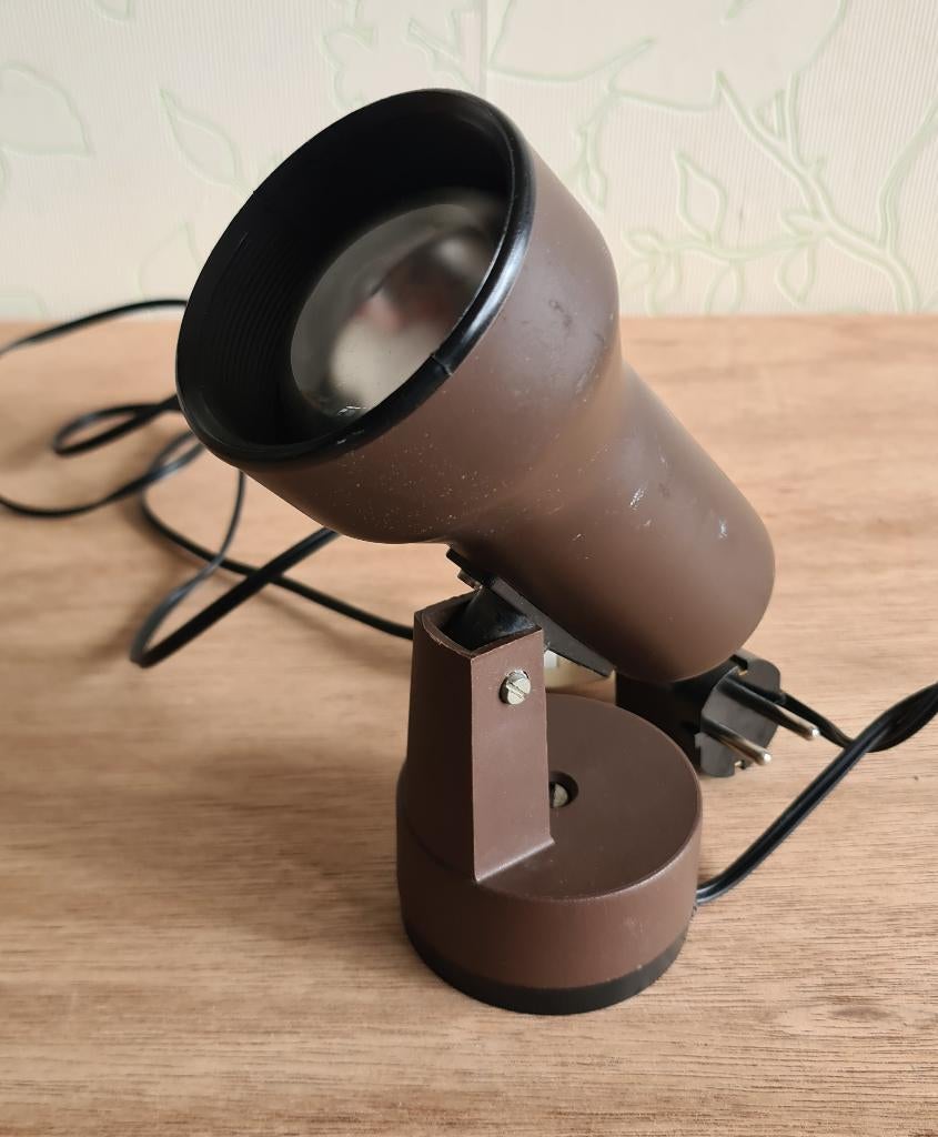 te koop: bruin kunststof spotje, retro vintage jaren 70, Huis en Inrichting, Lampen | Spots, Kunststof, Gebruikt, Ophalen of Verzenden