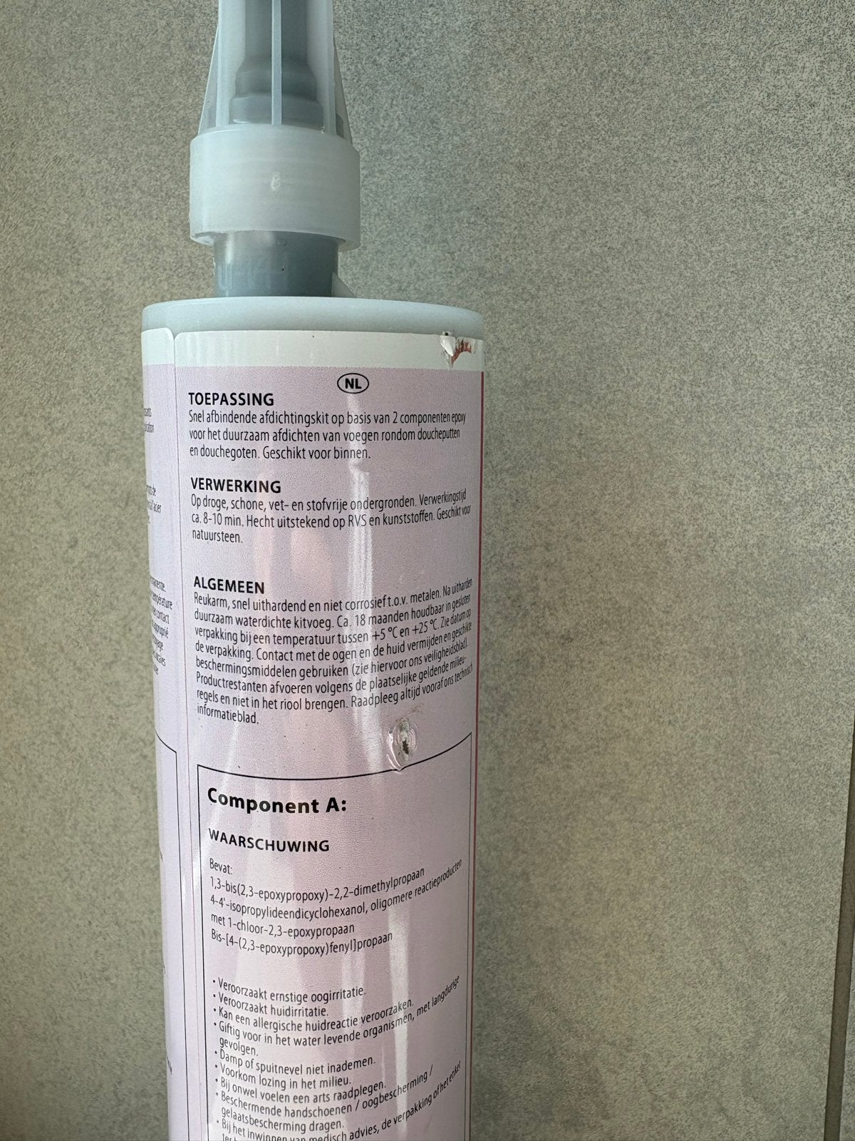 Eurocol 881 Euroseal Epoxy Afdichtingskit Grijs 250ml, Ophalen, Gebruikt, Verf, Grijs