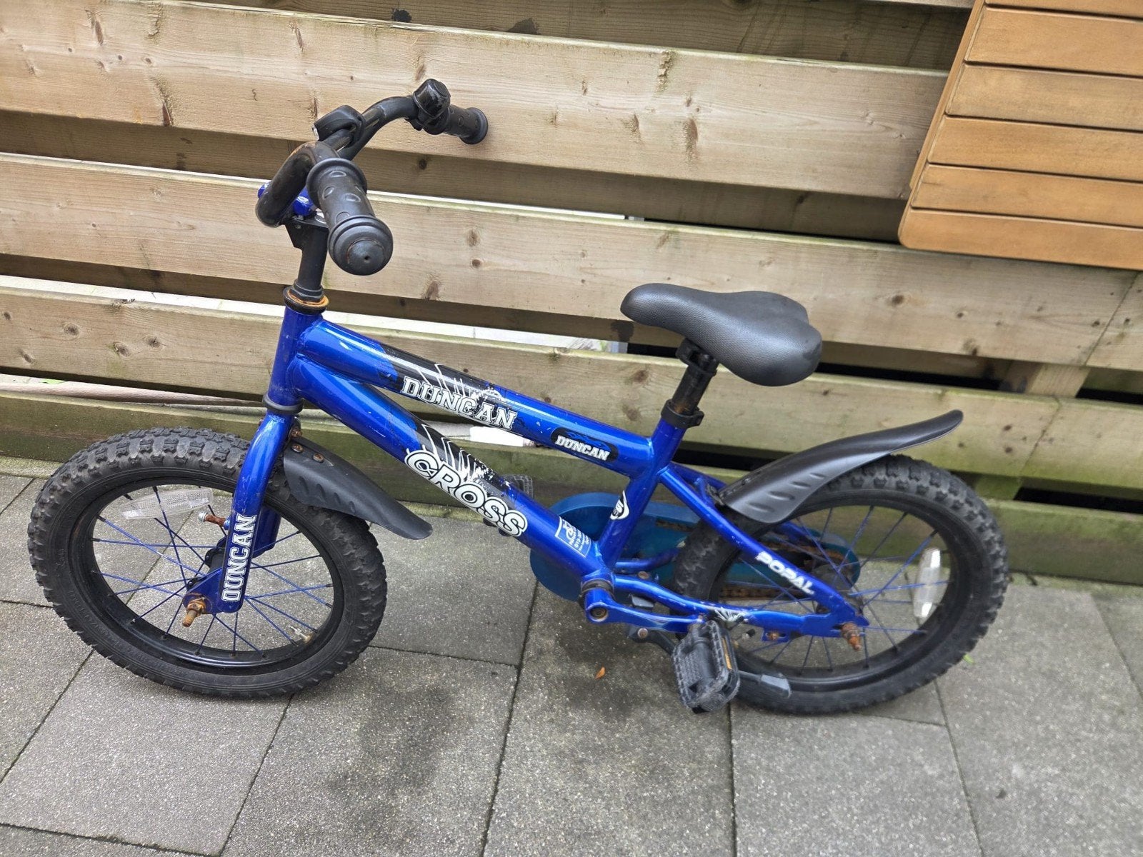 Duncan Crossfietsje Blauw 16 inch - Goede Staat, Ophalen, Terugtraprem, Duncan, 16 tot 20 inch