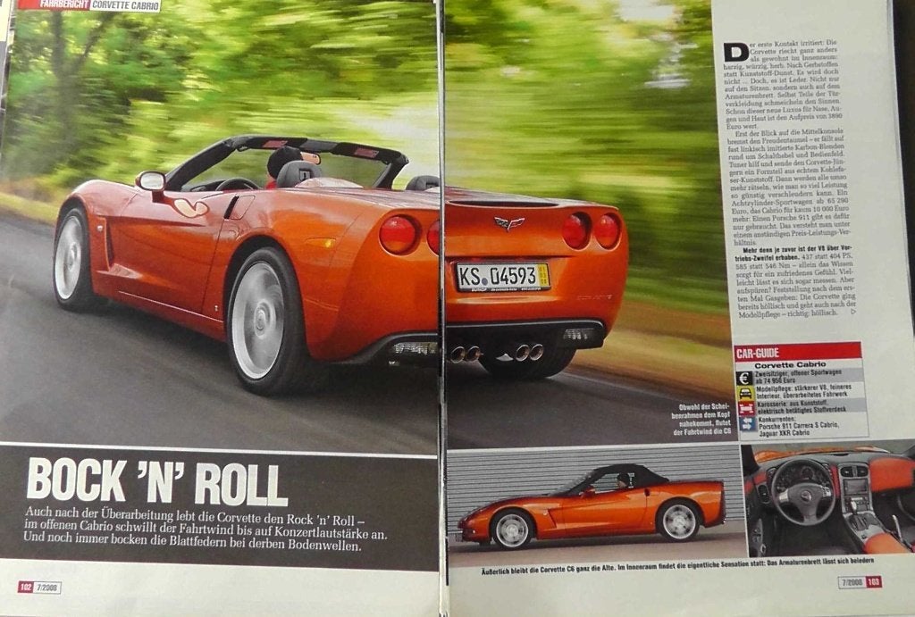 Chevrolet Corvette C6 convertible ?  10x autotest lezen, Ophalen, Gelezen, Chevrolet