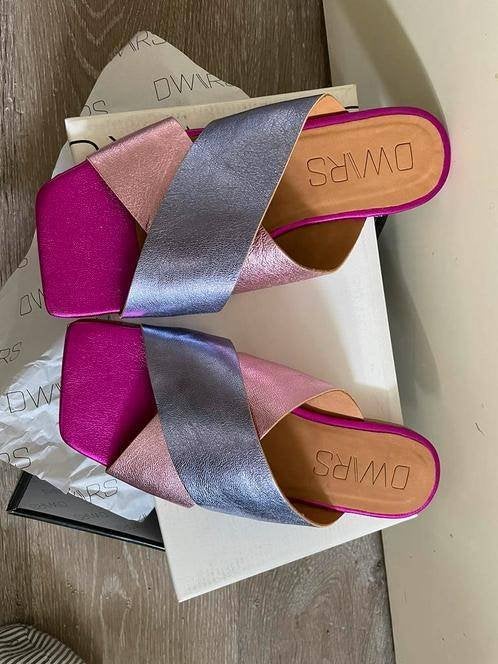 DWRS Sandalen Metallic fuchsia roze maat 40, DWRS, Verzenden, Nieuw, Sandalen of Muiltjes
