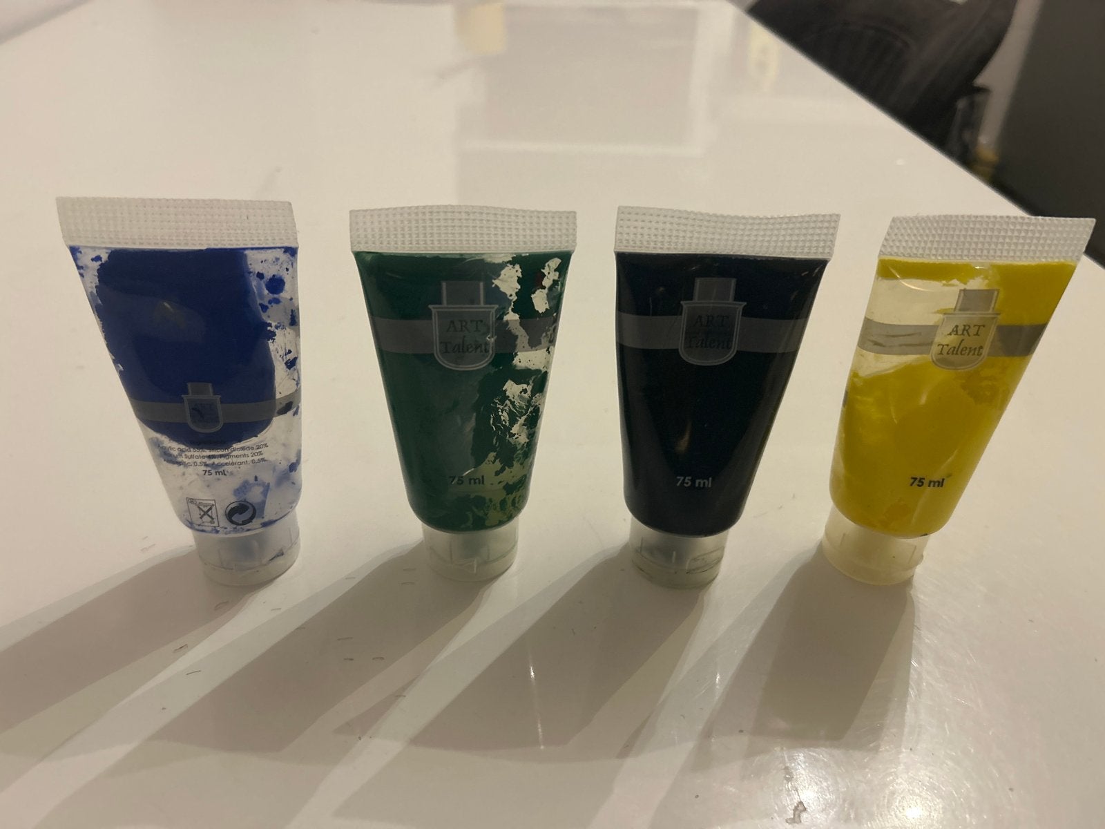 Set van 4 ART Talent acrylverf tubes 75ml, Hobby en Vrije tijd, Ophalen of Verzenden, Gebruikt, Acrylverf