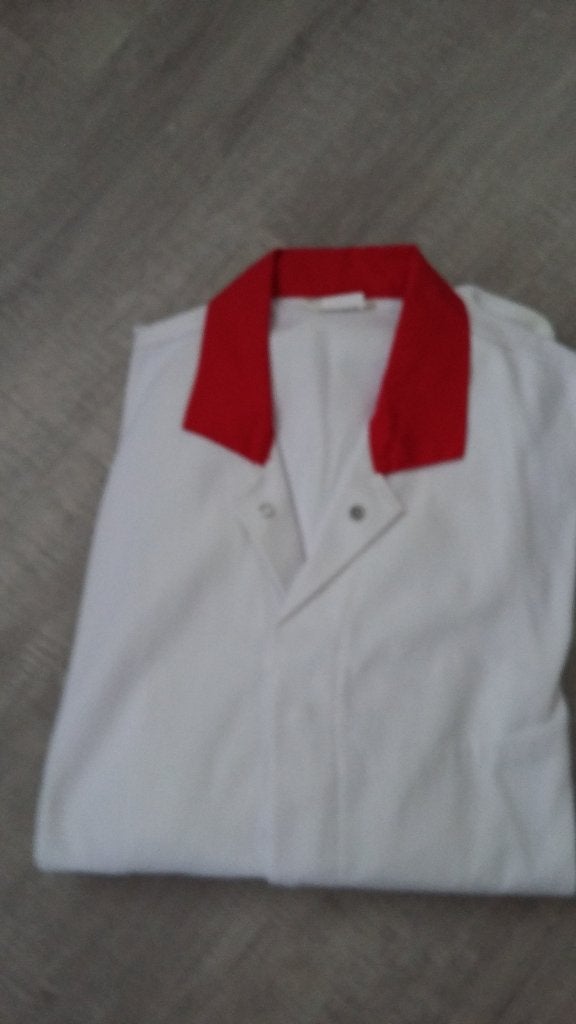 Overall WIT rode kraag + manchetten MT 54 lichte verkleuring, Tuin en Terras, Werkkleding, Ophalen of Verzenden, Nieuw, Heren