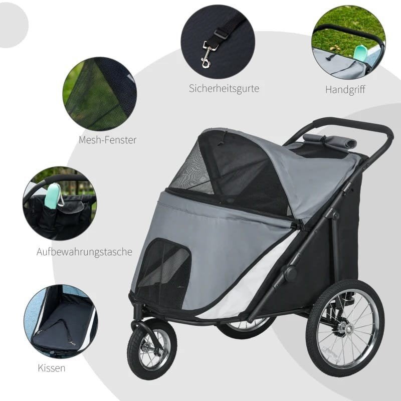 Hondenbuggy hondenkar nieuw grijs, Dieren en Toebehoren, Honden-accessoires, Nieuw, Ophalen of Verzenden