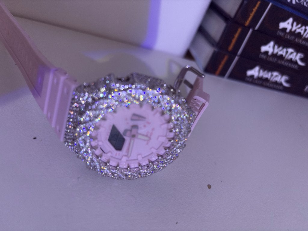 g-shock ICED OUT MOISSANITE, Ophalen of Verzenden, Zo goed als nieuw, Casio