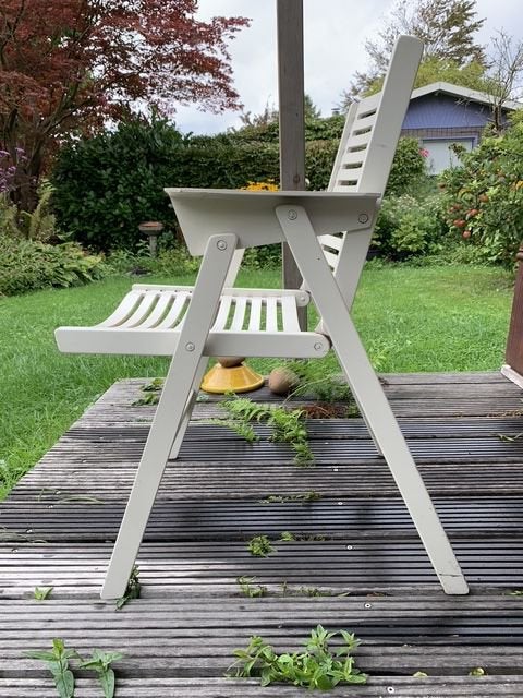 2 witte houten klapstoelen Rex van Niko Kralj voor Stol, Ophalen, Gebruikt, Twee, Hout