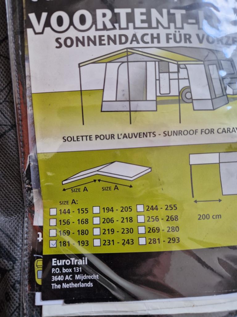 Luifel voor voortent Eurotrail, Ophalen of Verzenden, Zo goed als nieuw