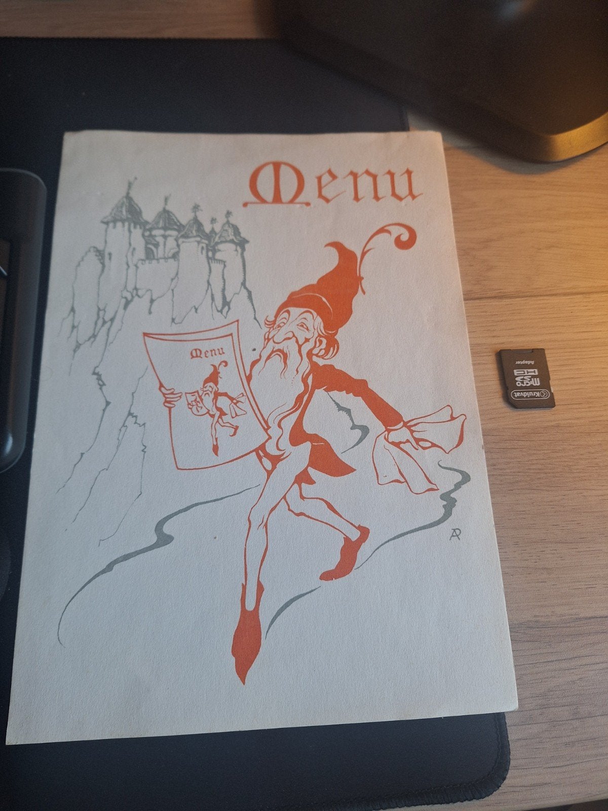 Ontwerpprent van nostalische Efteling menukaartomslag, Ophalen of Verzenden, Gelezen, AR, Catalogus