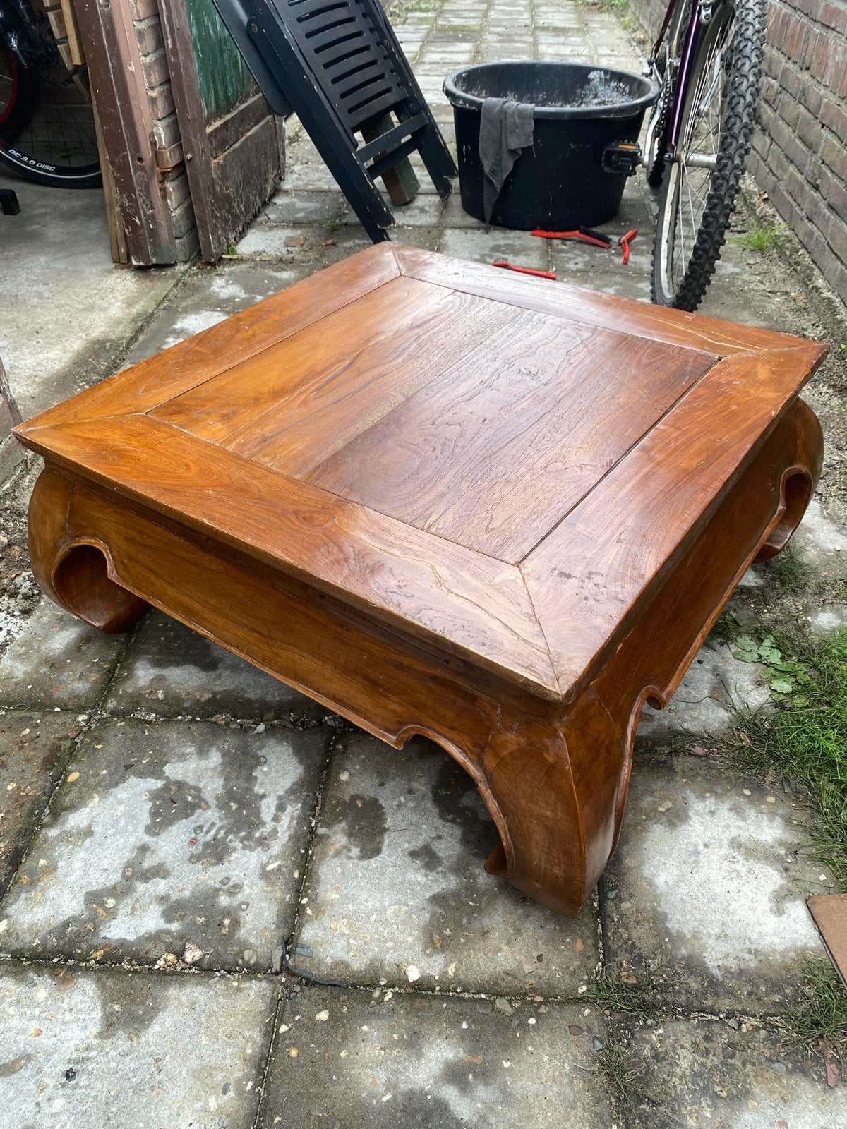 Opium salon/bijzet tafel, Ophalen, Gebruikt, 50 tot 100 cm, Vierkant