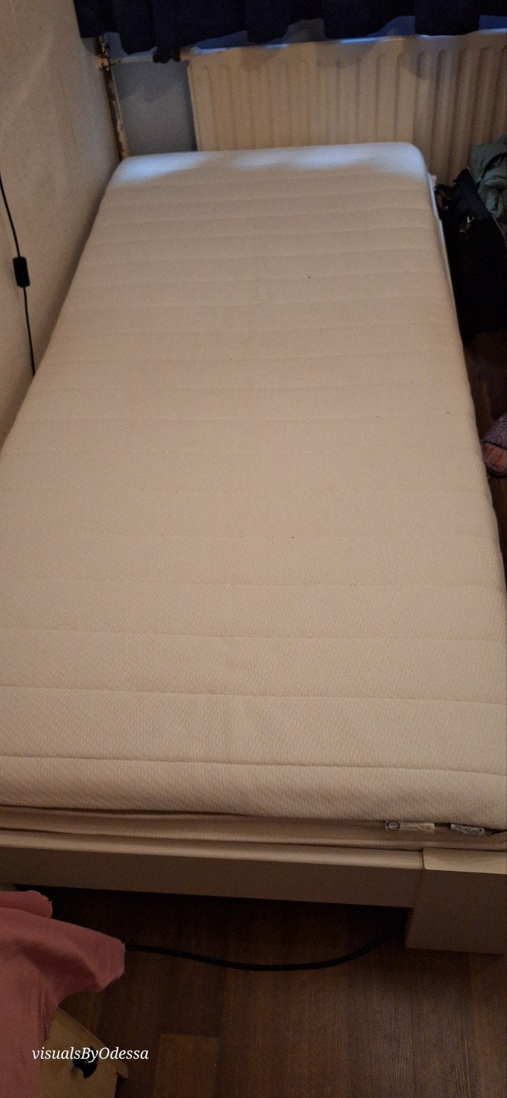 Eenpersoonsbed met lattenbodem en matras - Dreamzone, Ophalen, 90 cm, Eenpersoons, Wit