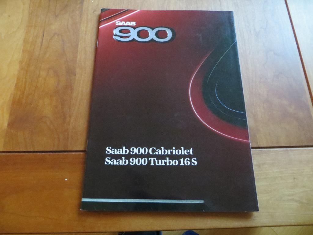 Folder Saab 900 Cabriolet, Saab 900 Turbo 16S 1987, mooi!, Ophalen of Verzenden, Zo goed als nieuw, Overige merken, Saab