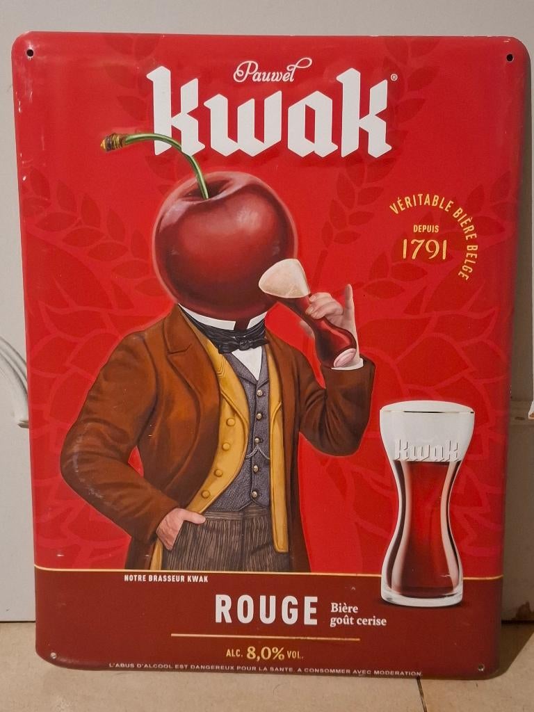 Zeldzaam Reclamebord Pauwel Kwak bier, Verzamelen, Ophalen of Verzenden, Nieuw, Reclamebord, Plaat of Schild, Overige merken