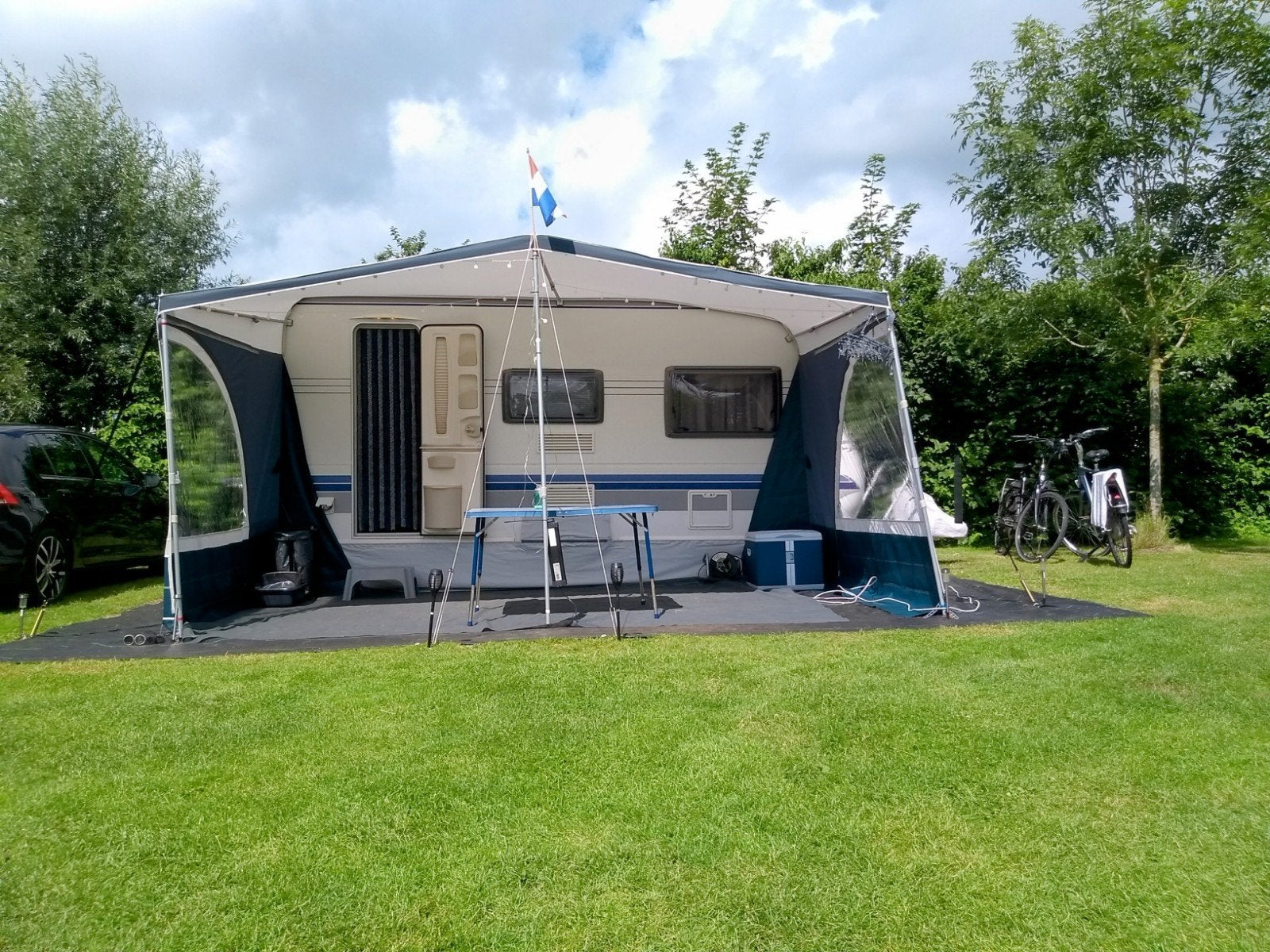 luifel met buizenframe voor caravan, Caravans en Kamperen, Caravan accessoires, Ophalen, Zo goed als nieuw