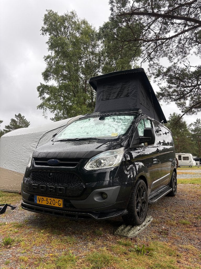Ford Transit Custom 2.2 TDCi 2015 – Camper / Grijs kenteken, Voorwielaandrijving, 4 cilinders, Bluetooth, Zwart