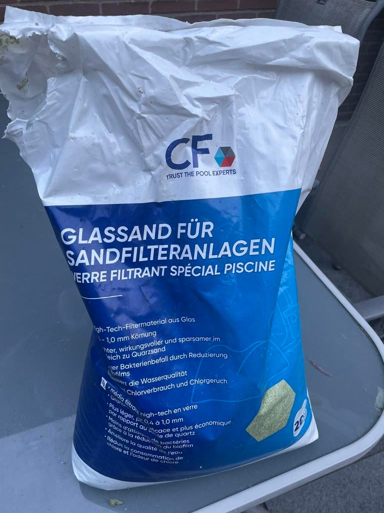 Filterglas 12 kg over van zak 20kg, Ophalen, Nieuw, Reinigingsmiddel