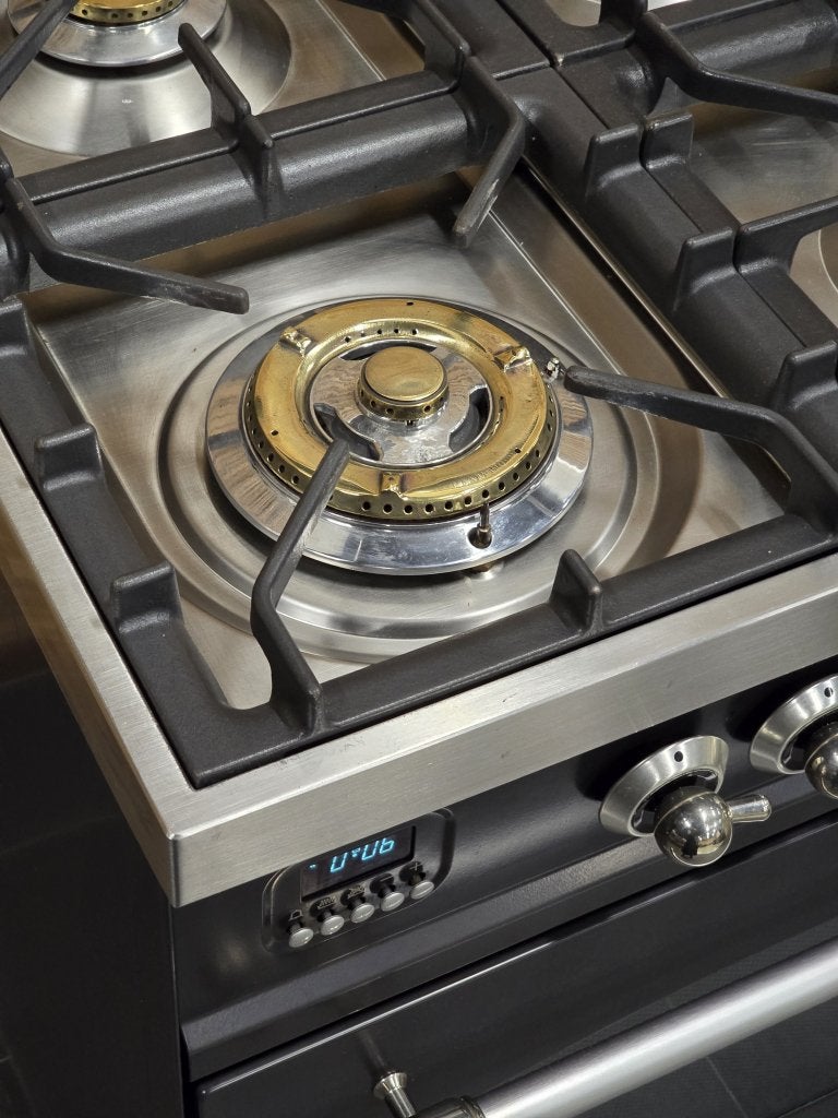 Luxe Fornuis Boretti 60cm antraciet + rvs GASOVEN, Niet ingevuld, Niet ingevuld, Zo goed als nieuw, Energieklasse A of zuiniger
