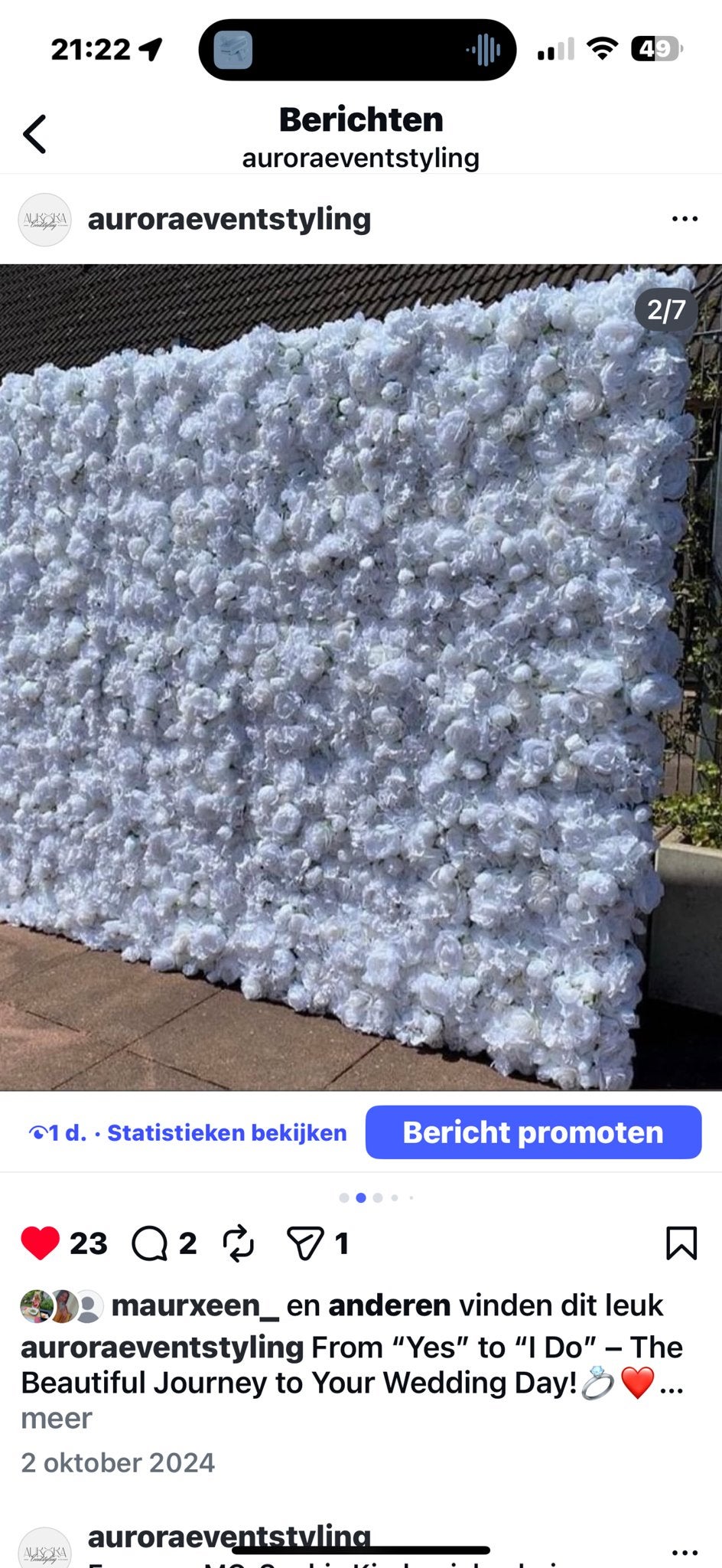 Bloemenmuur te huur, Ophalen