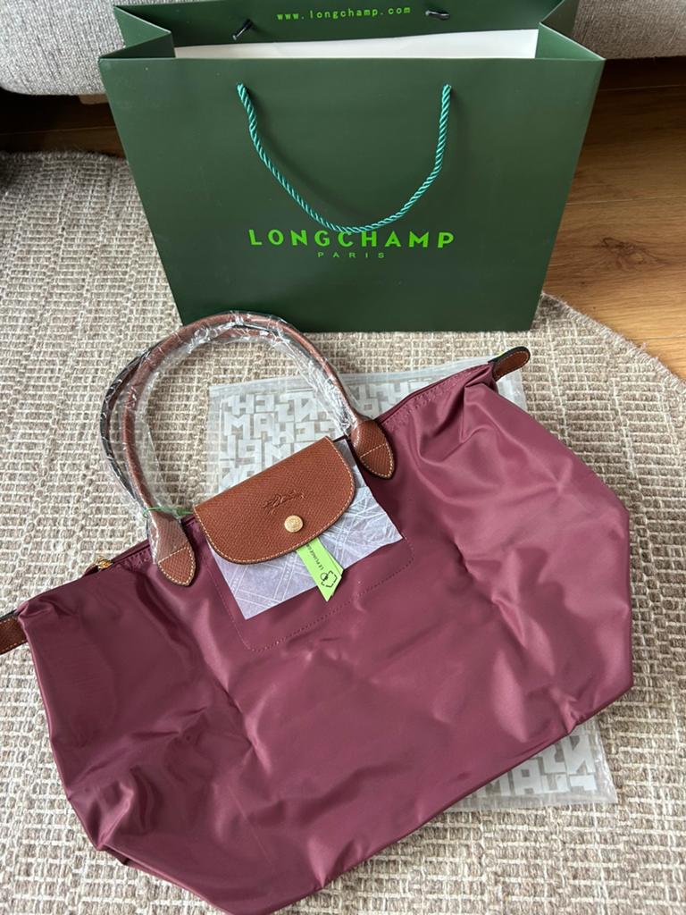 Longchamp tas - maat L - bordeauxrood, Sieraden, Tassen en Uiterlijk, Tassen | Damestassen, Ophalen of Verzenden, Nieuw, Blauw