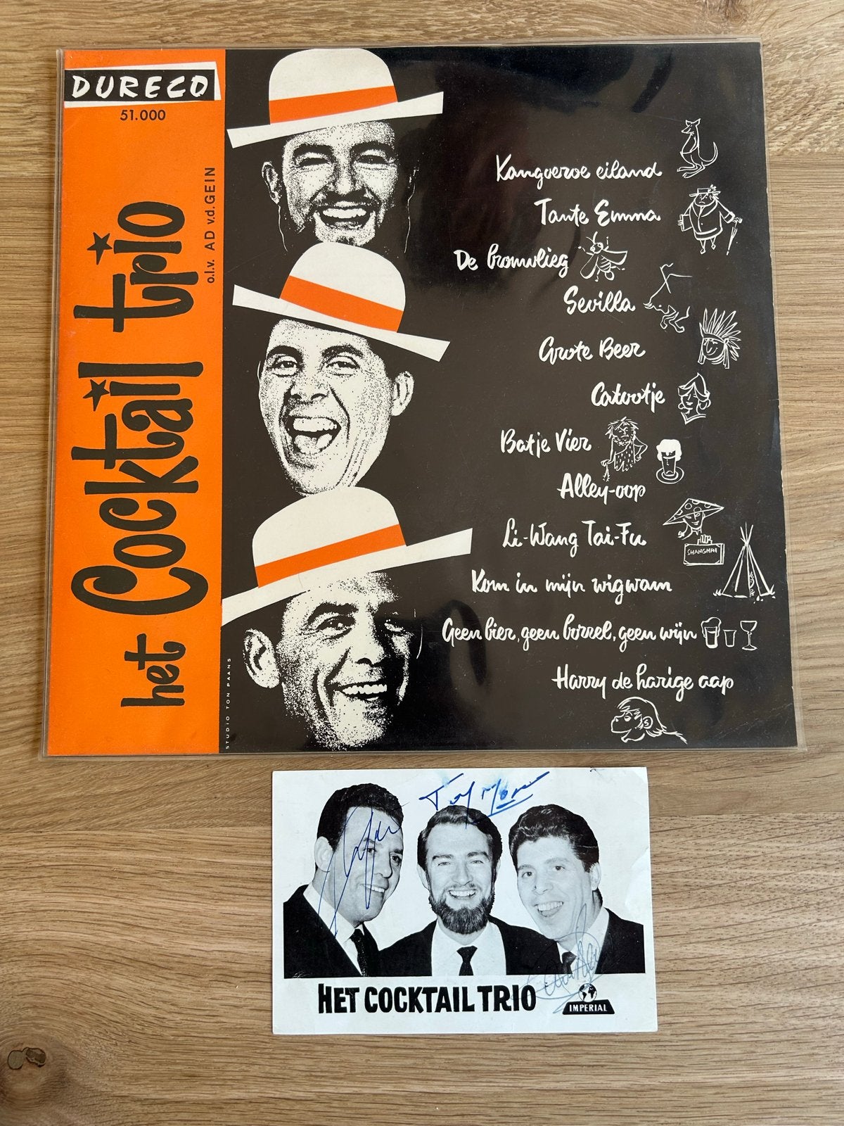 Het Cocktail Trio - met gesigneerde foto, LP, Gebruikt, Gesigneerd, Ophalen of Verzenden