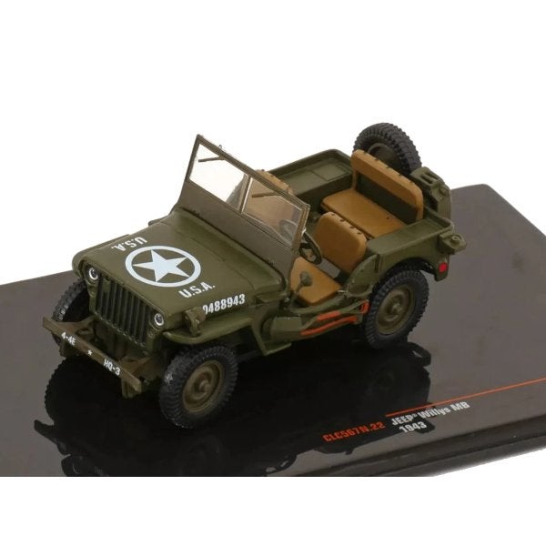 Jeep Willys MB 1943 Olijf Groen Modelauto 1/43 Ixo Models, Overige merken, Auto, Ixo Models, Ixo Models