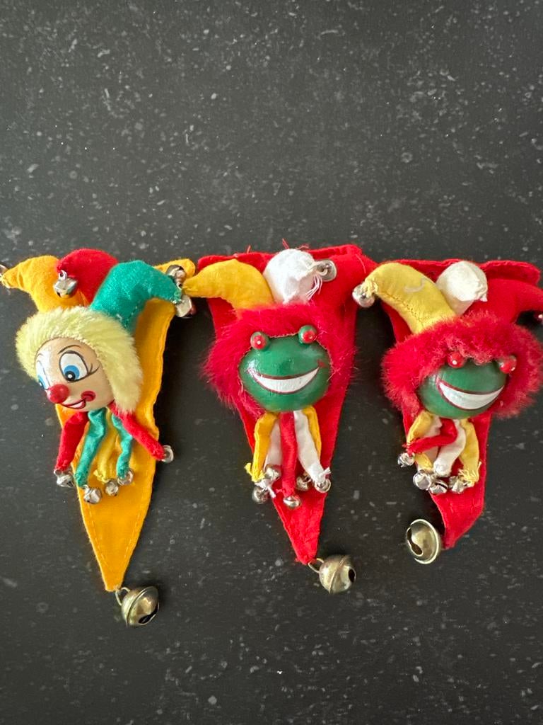Vintage Narrenpoppen / Kikkerpoppen met belletjes, Ophalen, Zo goed als nieuw, Overige materialen