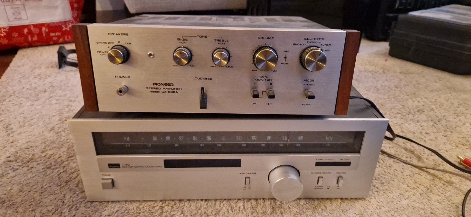 Pioneer SA-500A Stereo Versterker & Sansui T-60 tuner, Audio, Tv en Foto, Versterkers en Receivers, Ophalen, Gebruikt, Pioneer