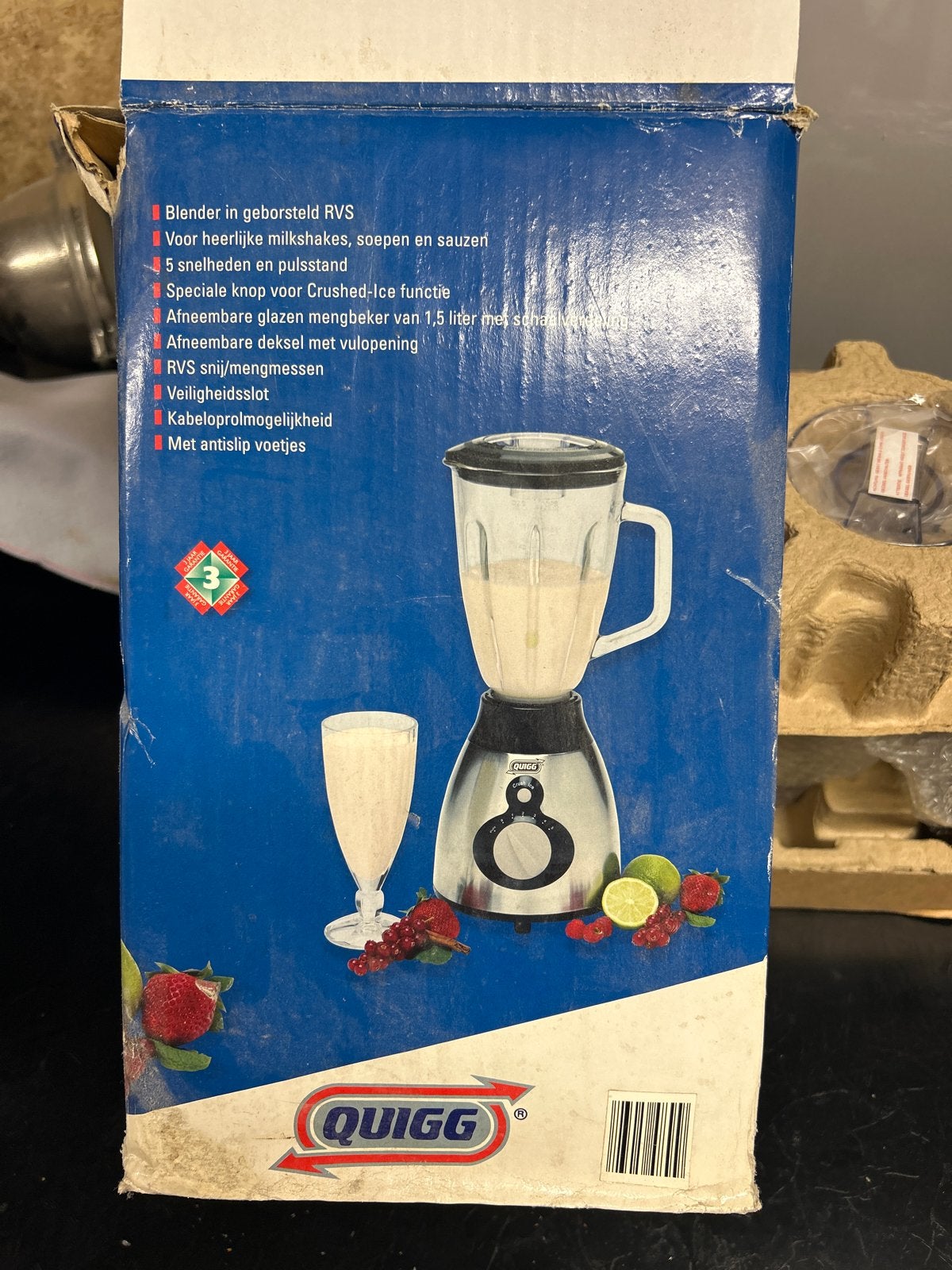 Quigg Blender met RVS behuizing en 5 snelheden, Ophalen, Nieuw, Blender
